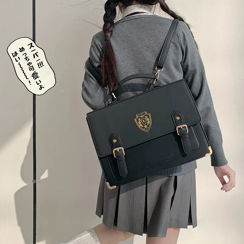 Japanese Students Backpacks Schoolbag Double Shoulder Bag Crossbody Bag Female Students Handbag Retro Messenger Bag Uniform Bag