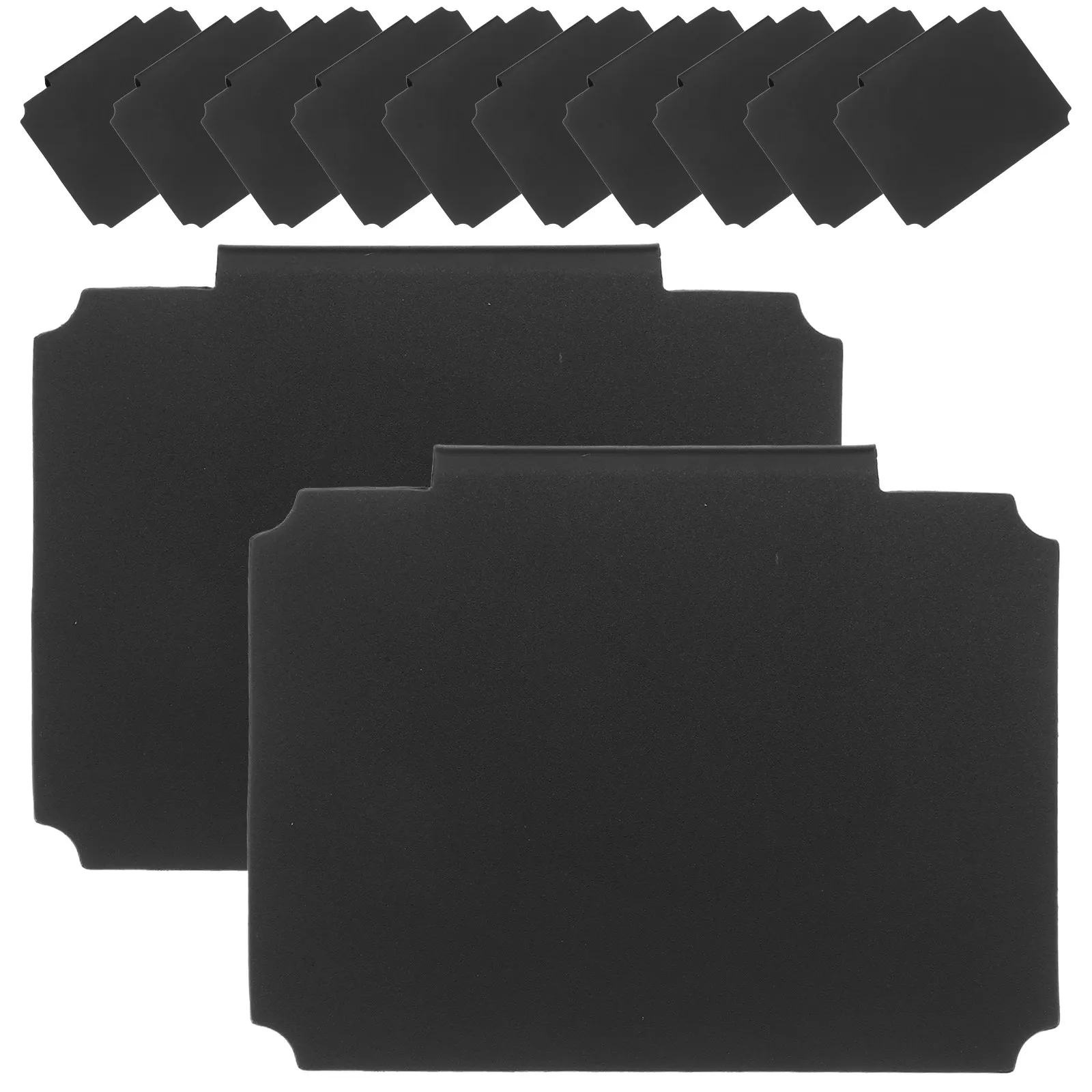 

12Pcs Reusable Clip-on Bin Labels Matte Black Write-on Dry Erase Tags for Kitchen Pantry Storage Basket Label Clips