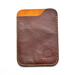 Slim Minimalist Leather Card Holder Wallet Credit Card Leather Card Case Sleeves fit for 3 to 5 cards