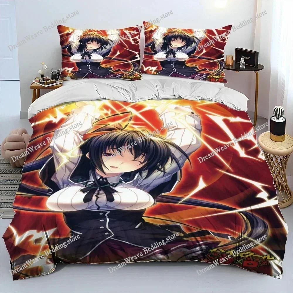 

Sexy Girl High School DxD Anime Bedding Set Duvet Cover Bed Set Quilt Cover Pillowcase Comforter King Queen Size Boys Adult963