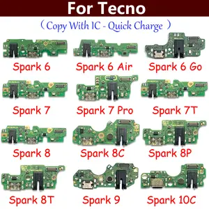 Bilashmart BackShell USB Charge Port Dock Connector Charging Board Flex Cable Tecno Spark 5 6 Air 7 7T 8 8C 8P 8T 10C 9 20 Pro Go 2022 2023