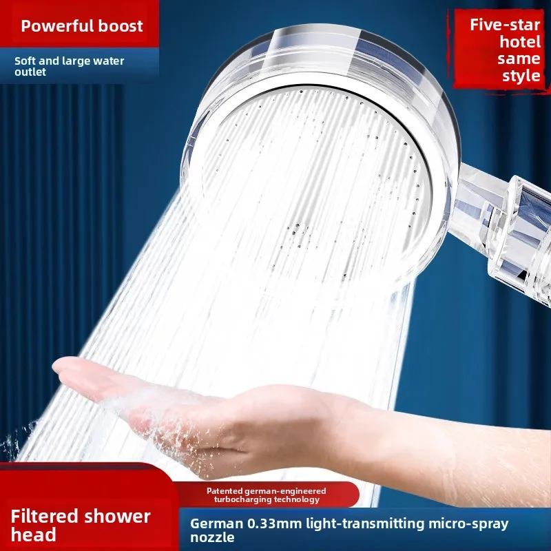 Portable Pressurized Filter Shower Head with Dechlorination Water Purification for Skin Beauty and Travel Use