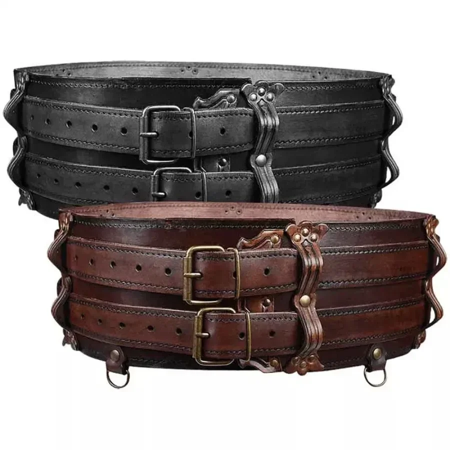 Medieval Viking Pirate Leather Armor Belt LARP Costume Norse Celtic Warrior Knight Waistband Cosplay Props Steampunk Accessories