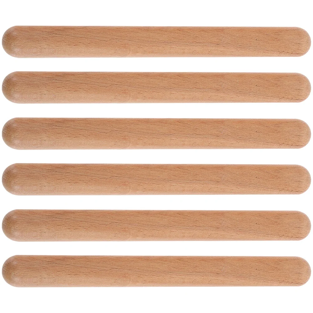 

6Pcs Wooden Rhythm Sticks Durable Musical Beating Sticks Early Education Classroom Percussion Instruments for Rhythm