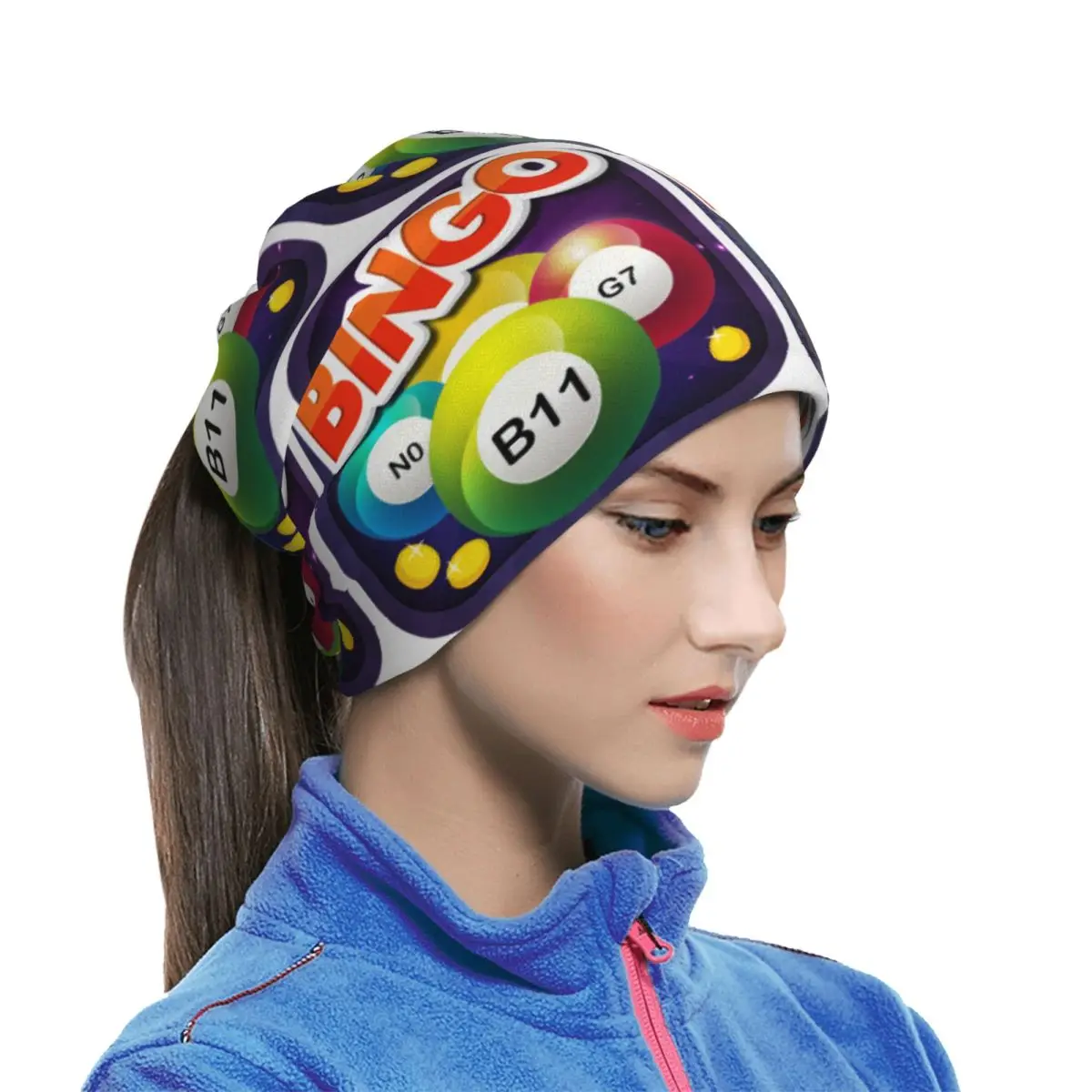 Game Bingo Queen Player Bandana Neck Gaiter Printed Mask Scarf Running Headband For Men Women Adult Winter