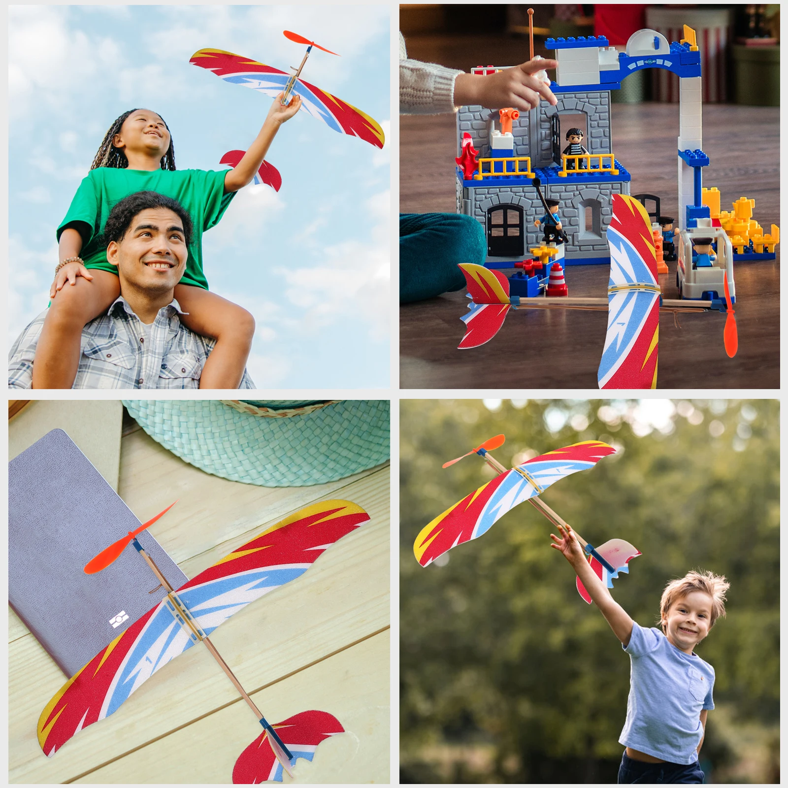 

4 Pcs Toy Plane Creative Airplane Toys Lightweight Safe Outdoor Glider Planes Eva Foams Children Planes Toy Bright Color