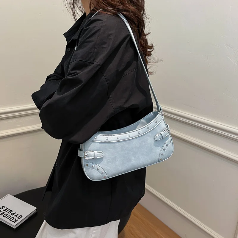 Women Trendy Single Shoulder Bag Spring Summer Light Luxury Designed High Grade Zipper Underarm Bags Chic All-Match Handbags
