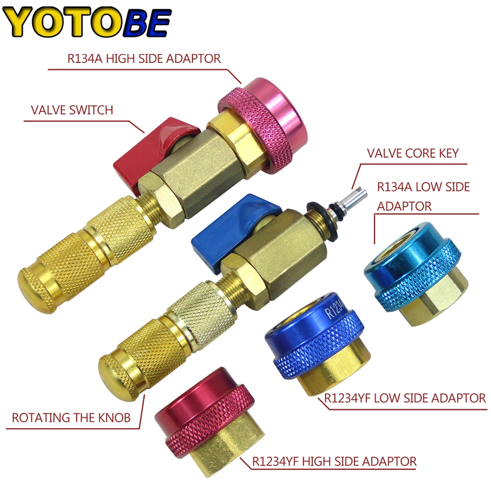 Automotive AC R134A R1234YF Valve Core Remover and Installer Tool Set for Standard and JRA Valve Core Couplers