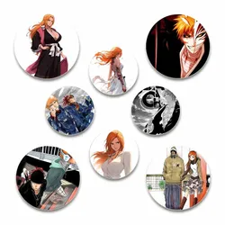 58/44/32mm Round Tinplate Soft Button Pin Anime BLEACH Cartoon Brooch Clothes Accessories Creative Badge Lapel Pins Jewelry Gift