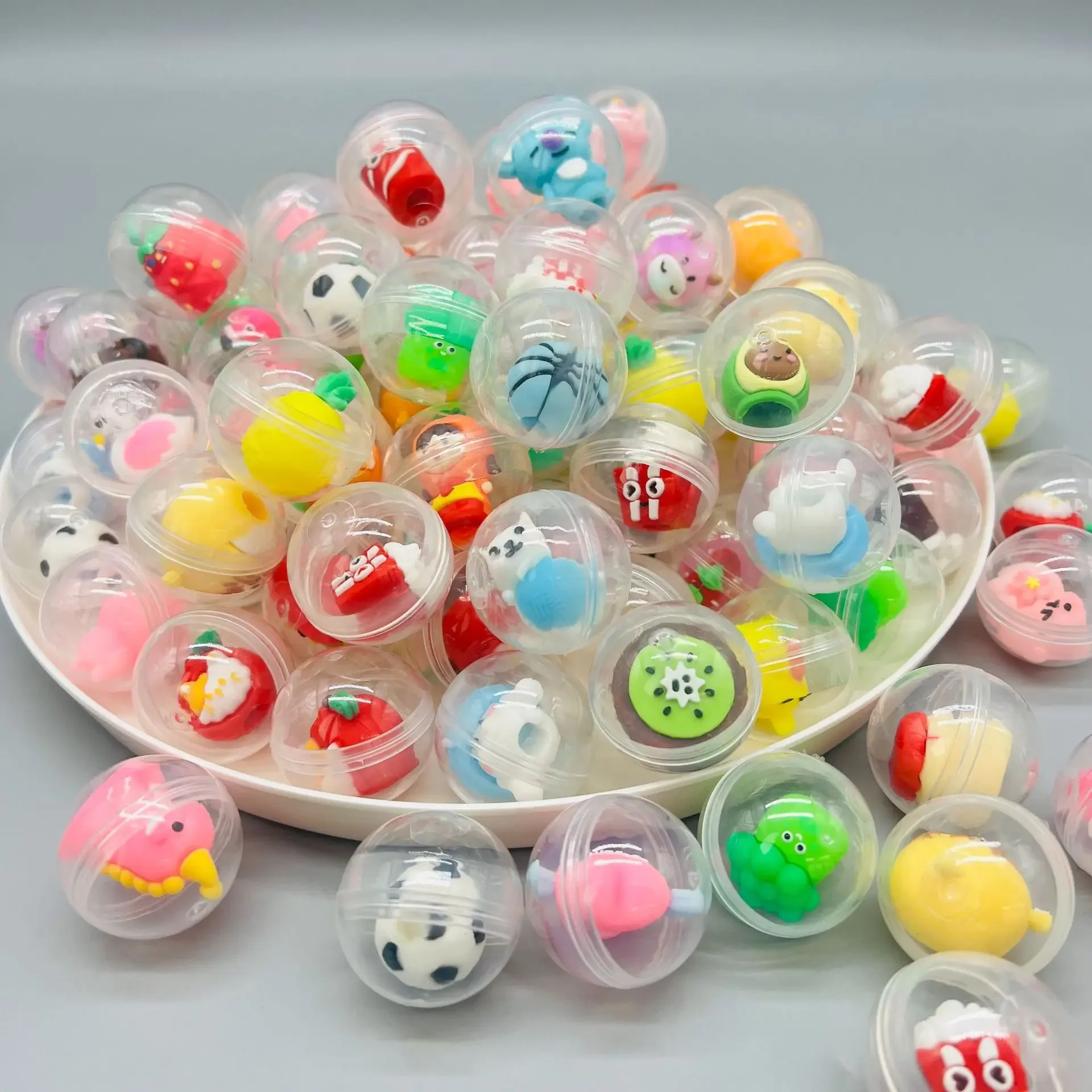 20/60 Pcs 32mm Transparent Eggshell Mixed Toy Kids Birthday Party Favor Pinata Gift Bag Filler Carnival Christmas Gifts Reward