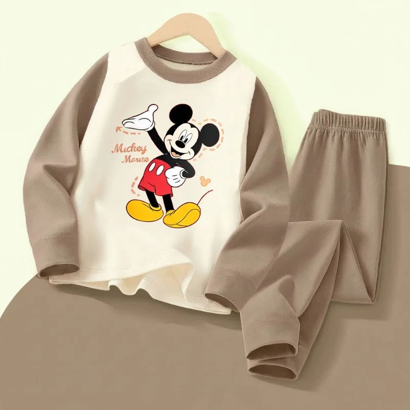 الخريف والشتاء الأطفال مريح لينة تقسم طويلة الأكمام ملابس خاصة مجموعات الكرتون المطبوعة الفتيان ملابس منزلية غير رسمية مجموعة البيجامات #5