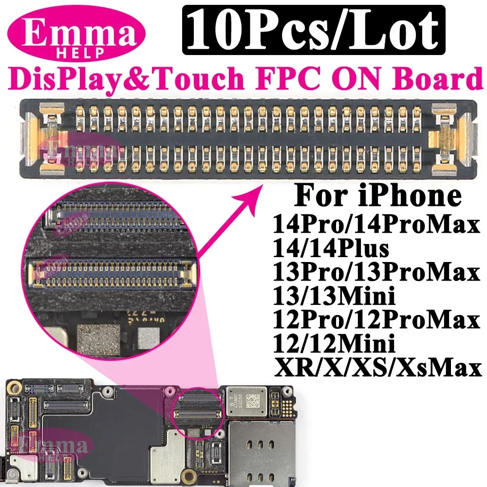 Connettore FPC Touch Screen su scheda logica per iPhone 14 Pro Max 13 12 11 X XR XS FPC Display LCD digitizer Socket sulla scheda madre