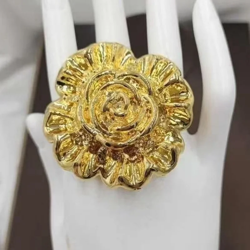 

Винтажные массивные кольца золотистого цвета с леопардовым принтом и цветочным дизайном, модные украшения для женщин, для вечеринок и повседневной носки, новинка, хит продаж