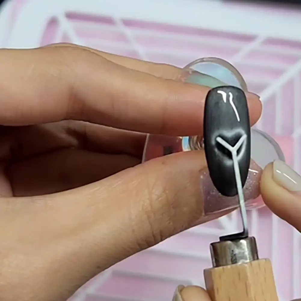 2 uds amor corazón ojo de gato uñas palo magnético imán con alambre de hierro creación para ojo de gato esmalte de Gel UV herramientas de efecto corazón manicura