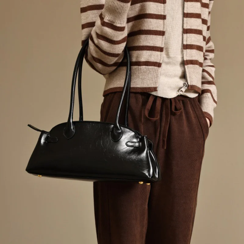 

Ladies Armpit Tote Bag Luxury Design Retro Versatile Shoulder Large Capacity Top Handle Handbag Elegant Fashion Commuter Shopper