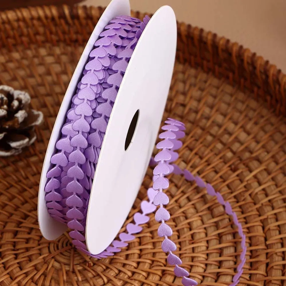 DIY 20 Yards/Rolle Gewebtes Pfirsichherz-Band 8mm aus Polyester Geschenkverpackungsband Mehrzweck-Schleifenband Bastelzubehör
