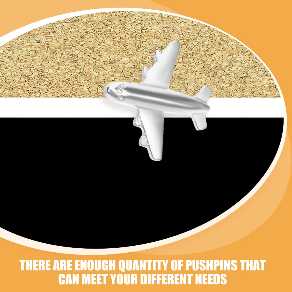 24 قطعة دبابيس دفع الطائرة المعدنية الإبهام اللوازم المكتبية الزخرفية للخرائط صور السفر التقويم عرض الجدار الديكور #5