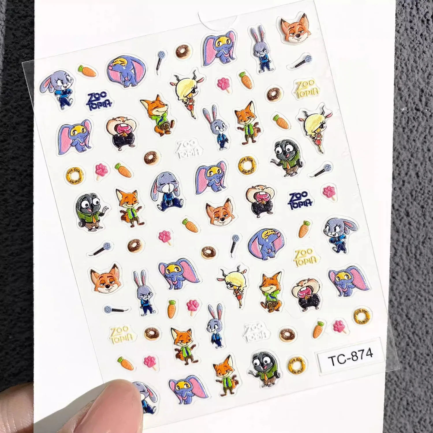 2PCS Cute Cartoon Zootopia Sti - Nail Art Zootopia ulasan dan harga