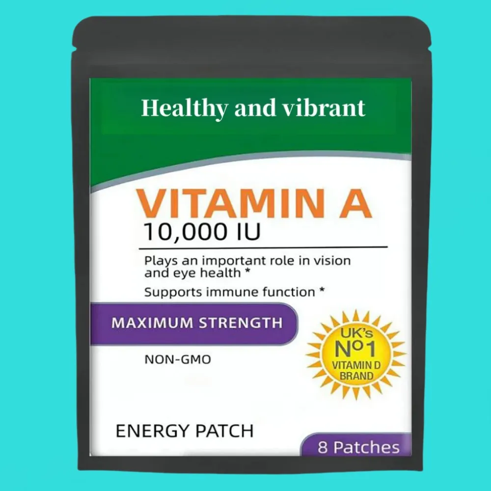 Vitamin A 10,000 Iu Premium Non-gmo Formula Patches, Contains Biotin & Folic Acid, Maximum Strength Rapid Sbsorption