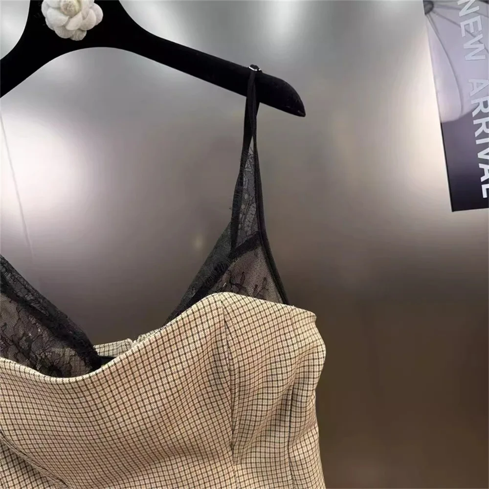 فستان نسائي صيفي بحمالات لعام 2025، لوحة شبكية، مشد، مثير، فستان نسائي، Y2K موضة جديدة، جودة عالية، حمالة صدر فستان الحفلات #5