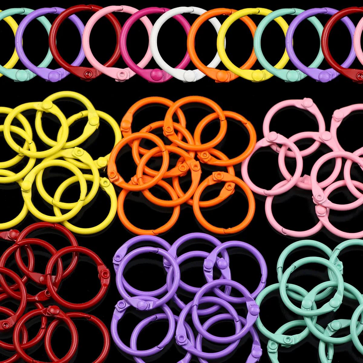5-20PCS 24mm Baking Lacquer Open Zinc Alloy Rings Label Pendant Connector For DIY Making Jewelry Key Ring Keychain Accessories