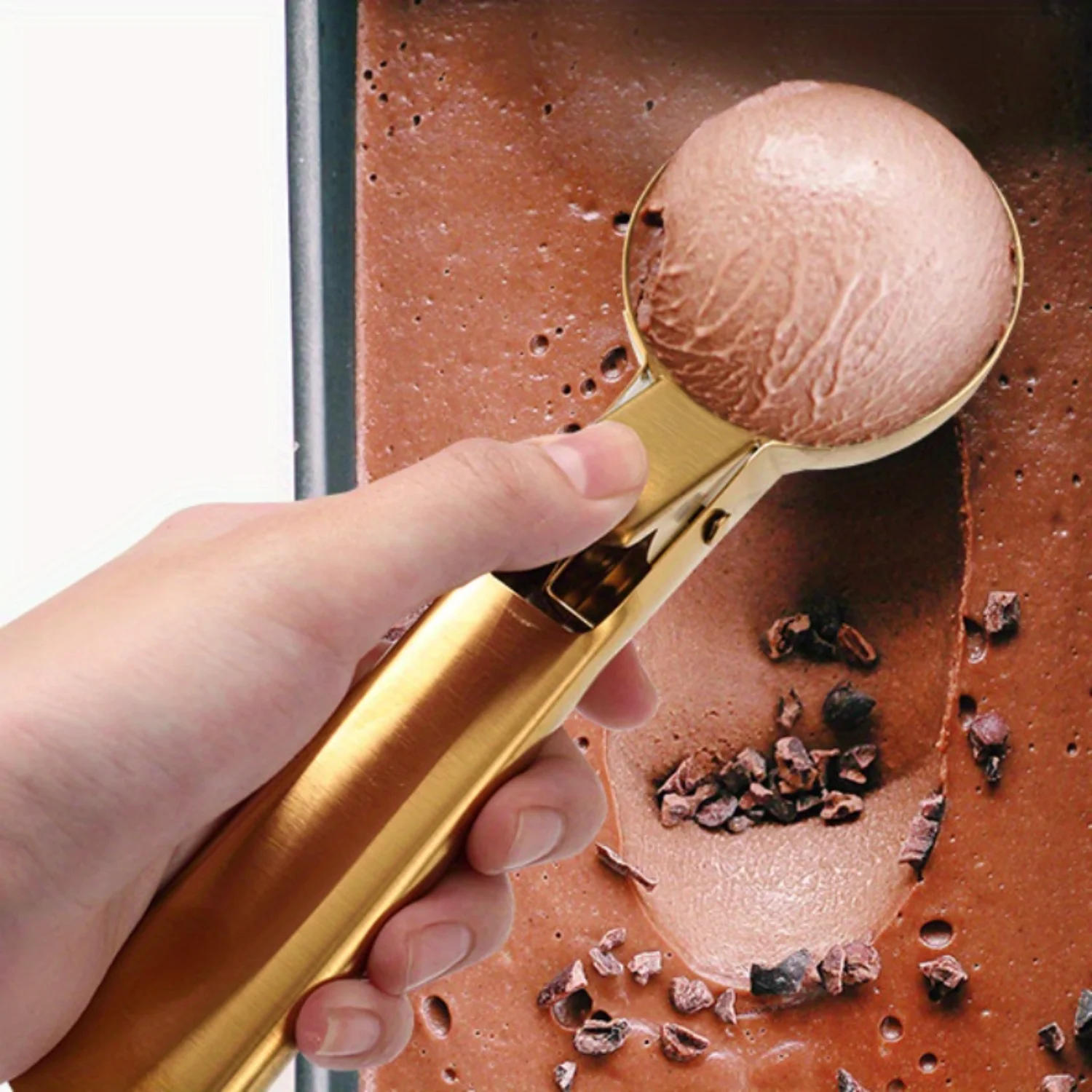 Stainless Steel Ice Cream Scoop - Dual-Purpose, Ideal For  Use & Fruit