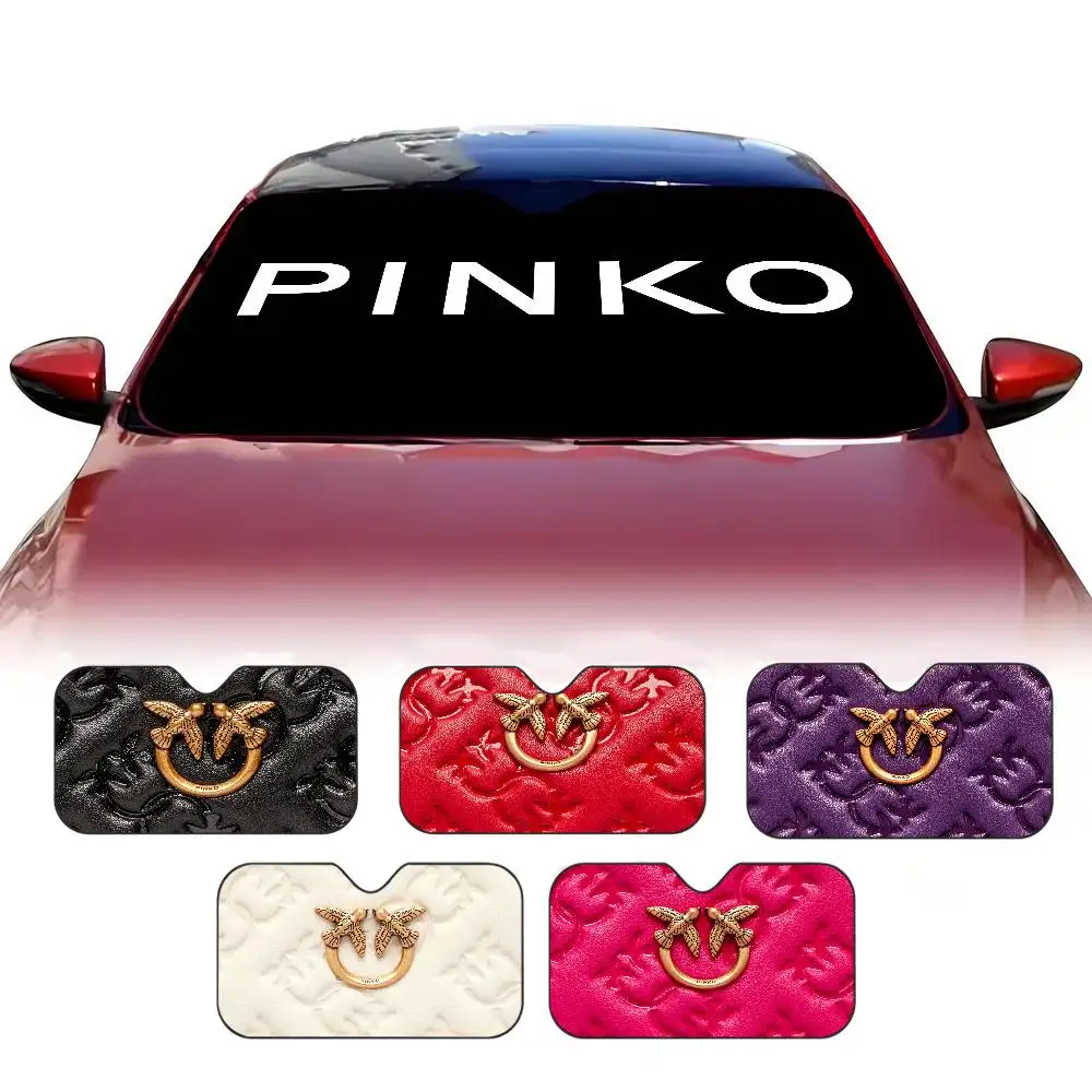 تصميم فاخر P-PinkoS مظلة السيارات نافذة ظلة Sunblock الزجاج الأمامي هود الداخلية الجبهة يربك حلقة مزدوجة ظلة #1