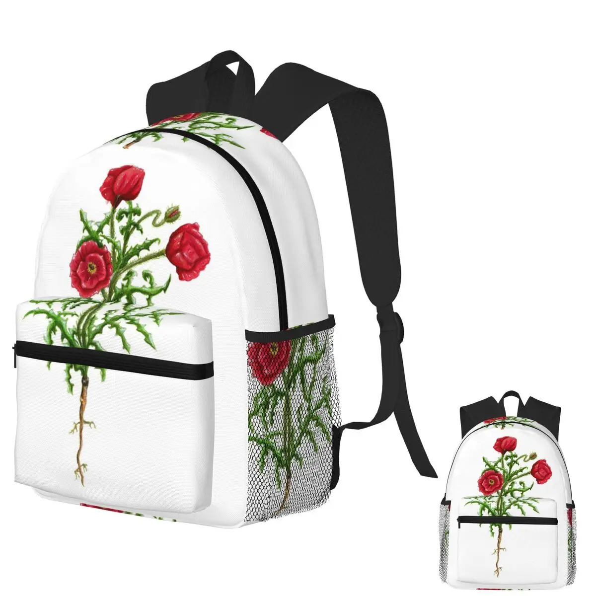

Realistic Botanical Watercolor Student Backpack School Bag Hiking Travel Daypack for Men Women Fashion Bookbag Shoulder Bags