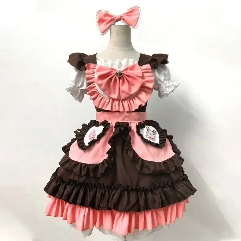 Frauen kawaii Dienst mädchen Uniform Cosplay Kostüme, Spitze Dekor niedlichen Frauen Dienst mädchen Outfit Anime Hausmädchen Cosplay Lolita Kleider Cos Stoff