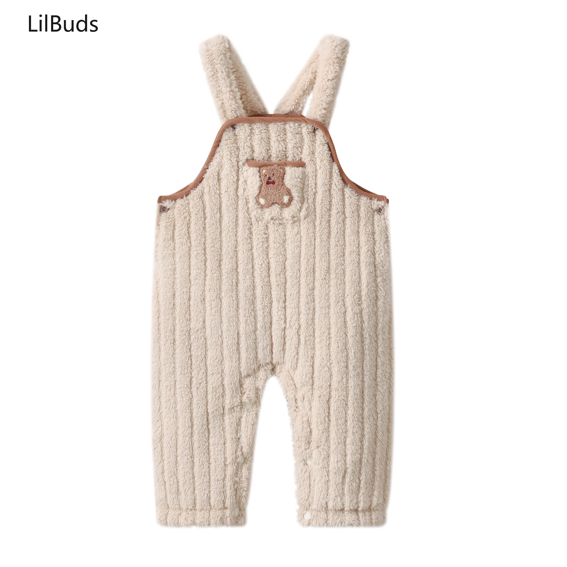 Icjaehao 2025 Winter Autumn Newborns Baby Overalls Pants for Boys Girls Plush Pit Jumpsuit Baby Warm Belly Pants Climbing Romper