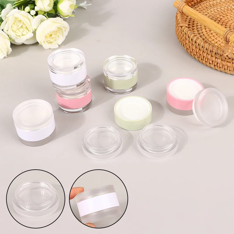 10g Double Layered Round Transparent Matte Empty Lip Masque Bottle Refillable Travel Portable Lip Balm Jar Cosmetic Containers