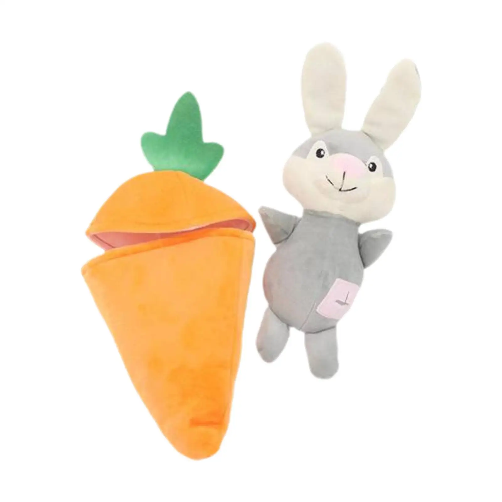 Squeaky Dog Toy 4.72x12.6" Soft Keep Them Busy Pet Supplies Furniture Protection for Small Medium Dogs Carrot Bunny Plush Toy
