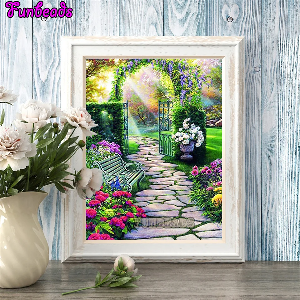 Full Drill Square&Round Diamond Painting Flower Landscape DIY Sale Embroidery Lavender Garden Decoration For Home TT6812