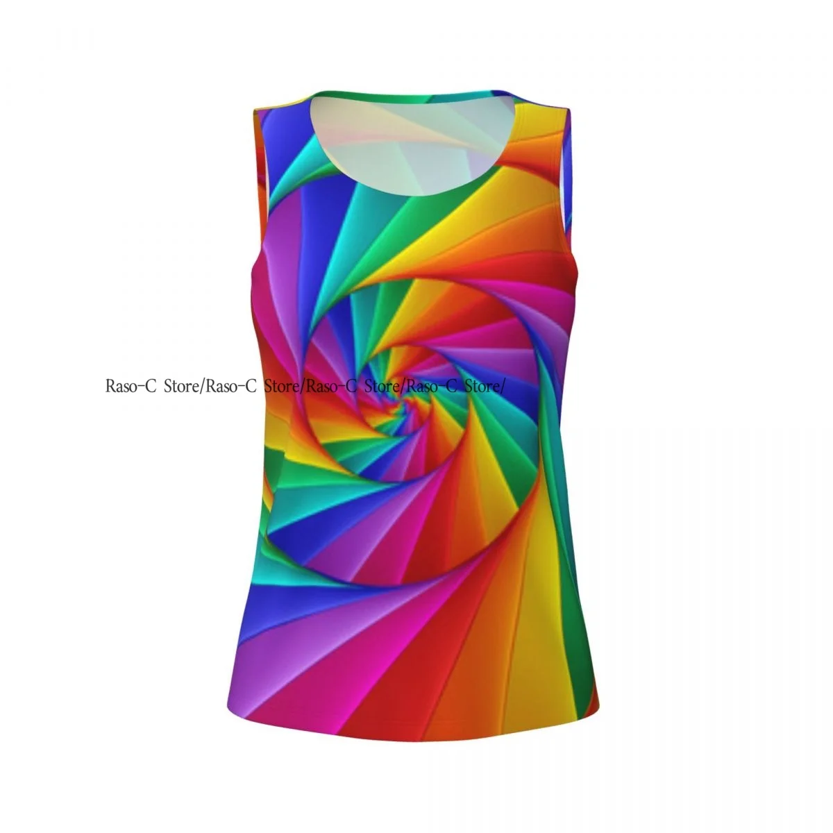 Camiseta sin mangas de Yoga para mujer Trippy psicodélico espiral arcoíris fractales secado rápido correr entrenamiento chaleco deportivo camisas de Yoga