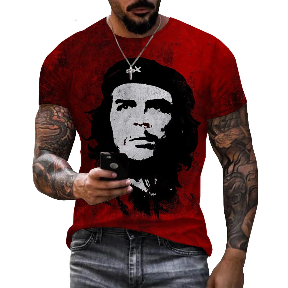 3D Che Guevara Graphic T Shirt for Men Clothing Harajuku Fashion T-Shirts Leisure O-neck Short Sleeve Pullover Summer Loose Tops