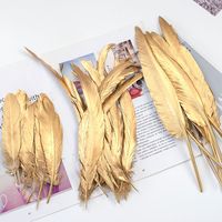 20Pcs Golden Natural Goose Feathers 25-30cm high quality Goose Plumes for Wedding Hat Decoration DIY Crafts Accessories