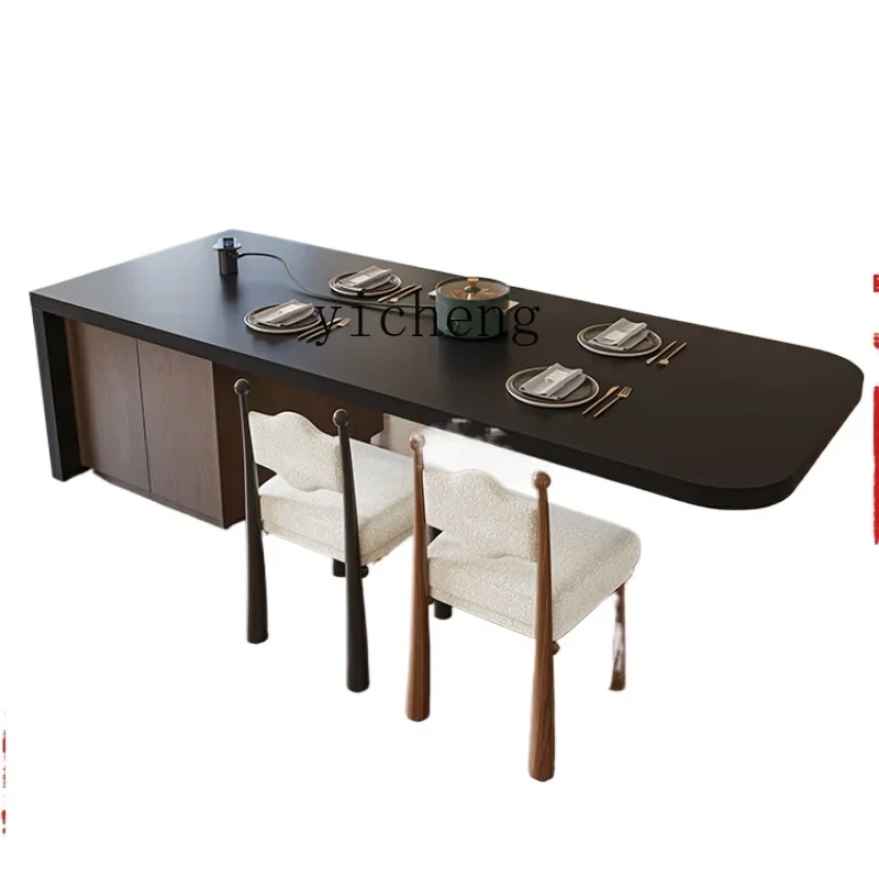 l3 rock slab island flush French Nakajima restaurant falling table plus dining table