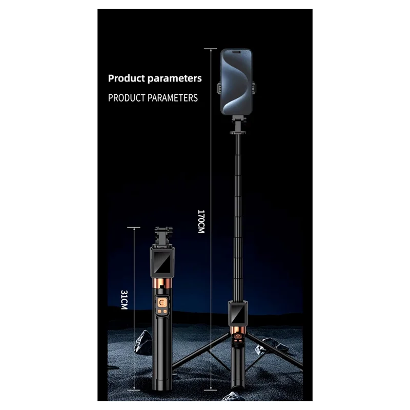 【Em estoque】CL07 Espelhamento de tela Selfie Stick WIFI Tela de projeção Tripé Display em tempo real Monitor de selfie para smartphone Vlog