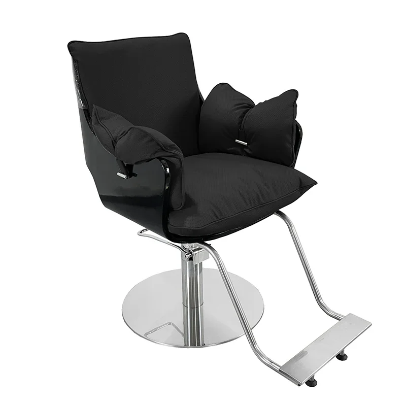 Black Hairdressing Chair Beauty Salon for Professional Modern Comfortable Salon Equipment Luxury Design Adjustable 회전의자