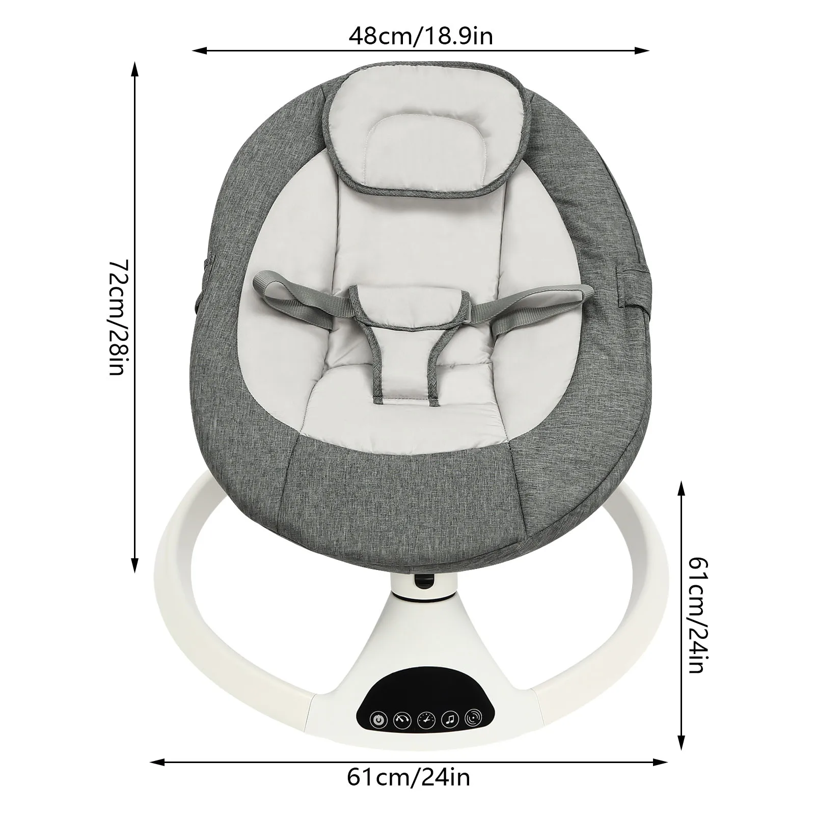 Electric Baby Rocking Chair, Baby Rocking Bouncer with Bluetooth, Touch Version Baby Rocking Chair Remote Control