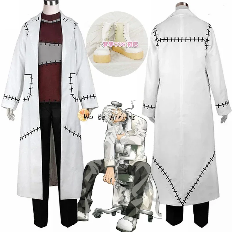 Anime Soul Eater Cosplay Franken Stein Doctor Cosplay Costume Custom Made Adult Men Outfit Halloween Carnival Party Costumes