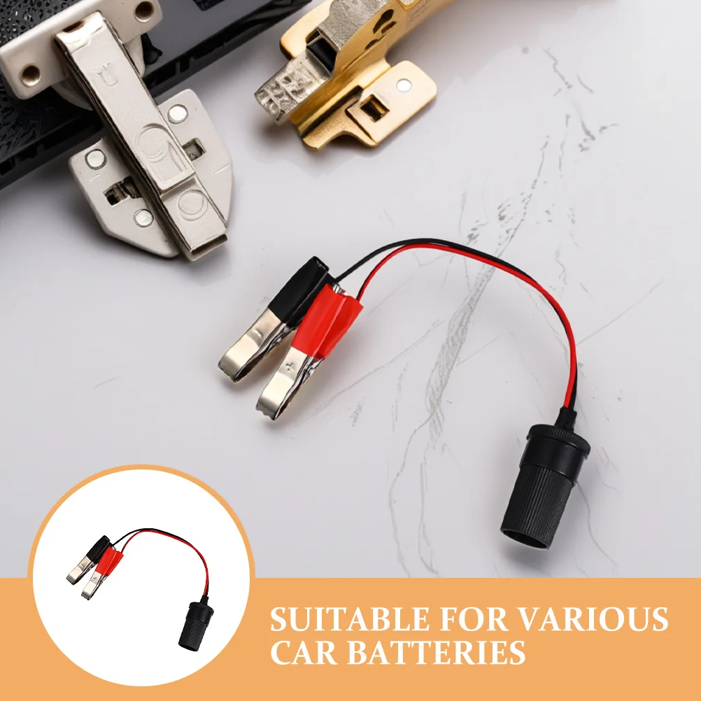 트럭 오토바이 전원 콘센트 어댑터 충전 장치용 헤비 듀티 악어 클립이 있는 2개 자동차 연장 케이블
