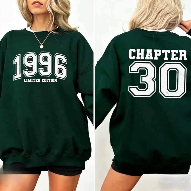 30th Birthday Matching Hoodie Personalized Limited Edition Autumn and Winter Sweatshirt Custom 1996 Year Number Gift Pullover