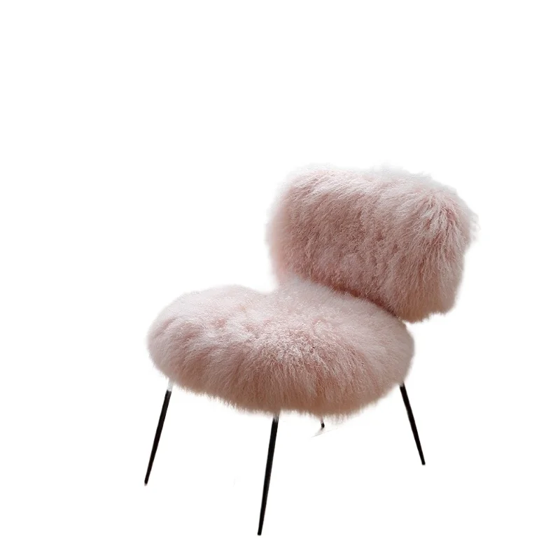 

Dressing chair stool Italy imported wool light luxury creative single sofa balcony leisure chair