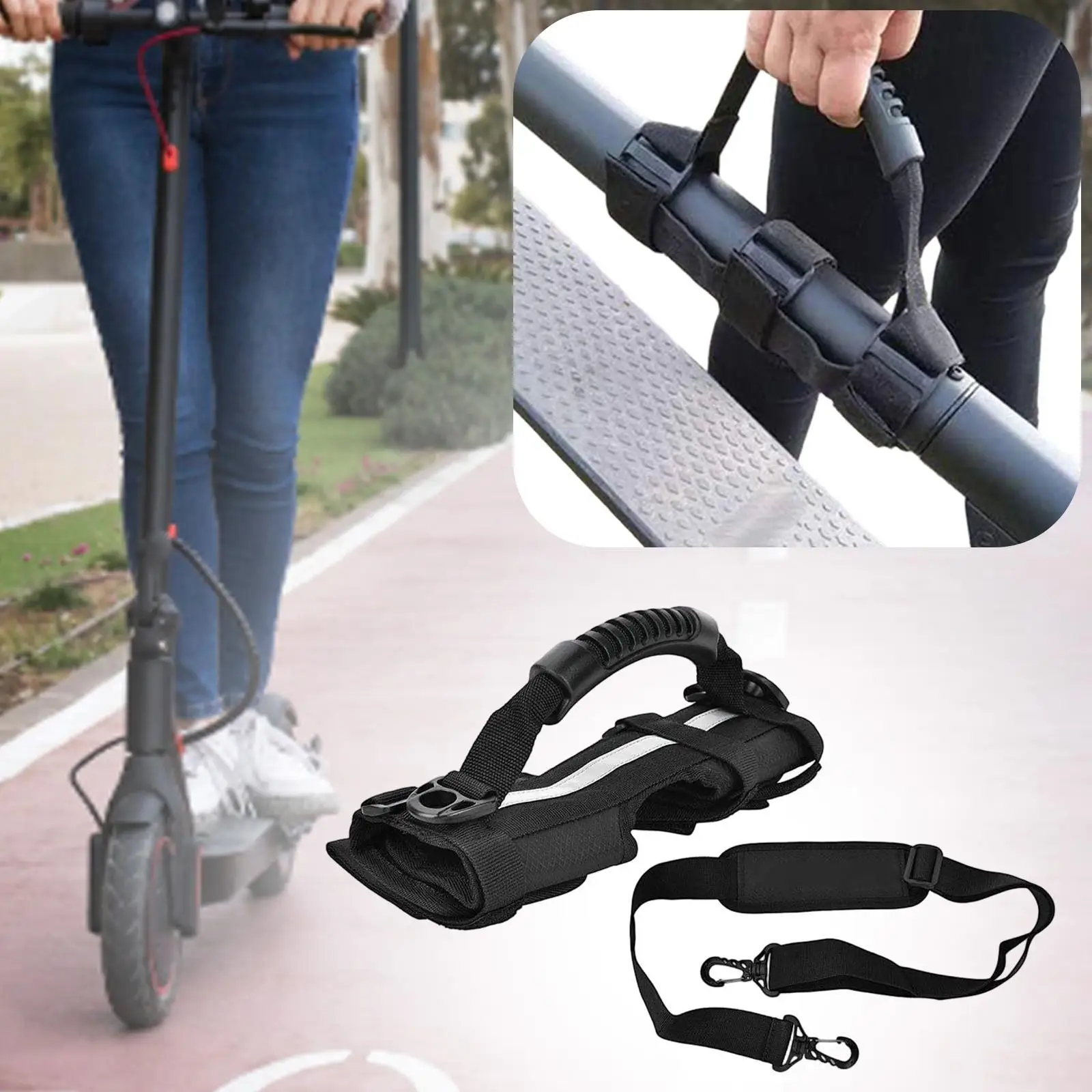 

Scooter Strap for Foldable Bicycle Easy to Use Easy to Install Sturdy Carry Handle Adjustable Shoulder Strap Carrying Strap