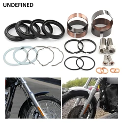 For Harley Dyna Fat Bob FXDF Low Rider FXDL Street Bob FXDB 2006-17 49mm Motorcycle Front End Fork Leg Rebuild Seals Boots Kits