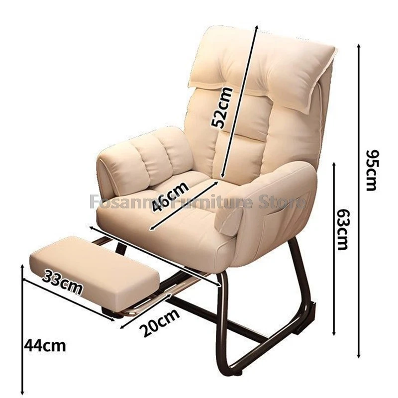 Sedia da computer morbida da gioco comoda per la casa Sedia da ufficio ergonomica con gamba fissa in acciaio Sedia da scrivania con schienale regolabile con poggiatesta