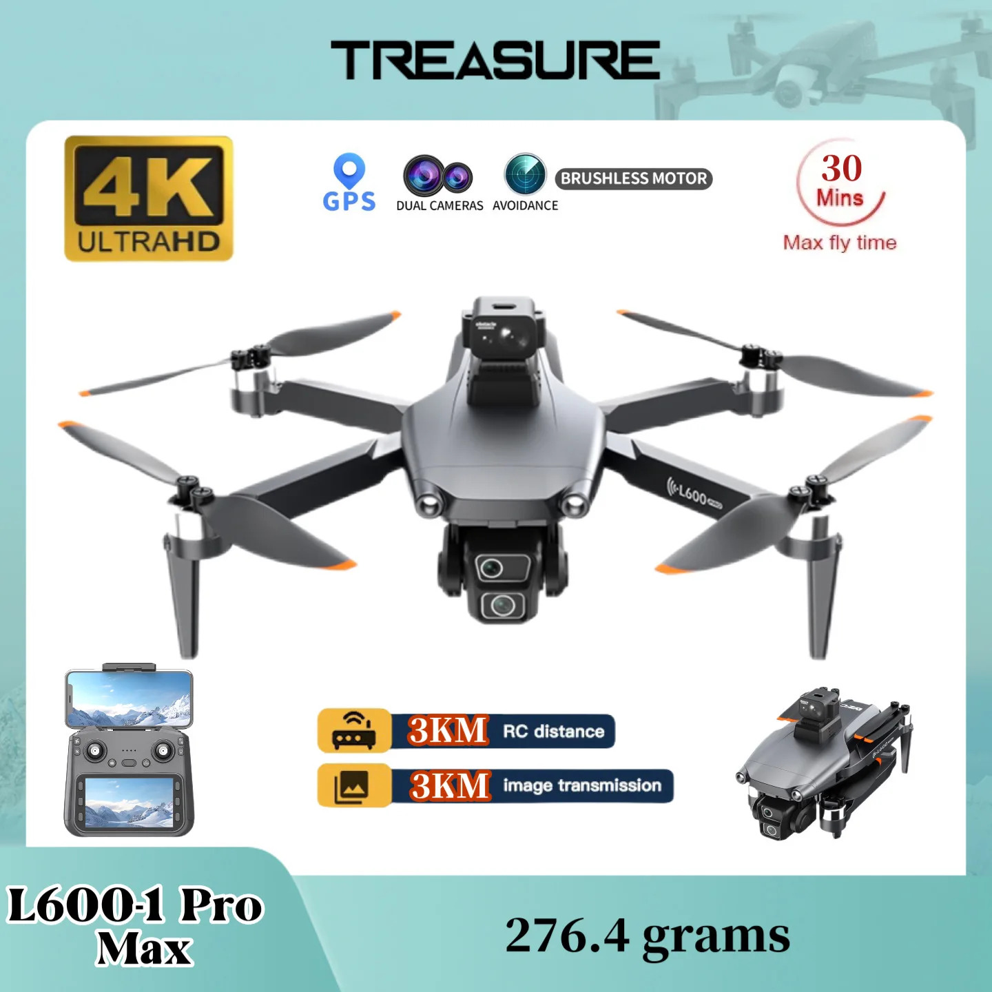 L600-1 Pro Max Drone 4K Dual Camera Profesional GPS Laser Obstacle Avoidance FPV 5G WiFi EIS RC Quadcopter