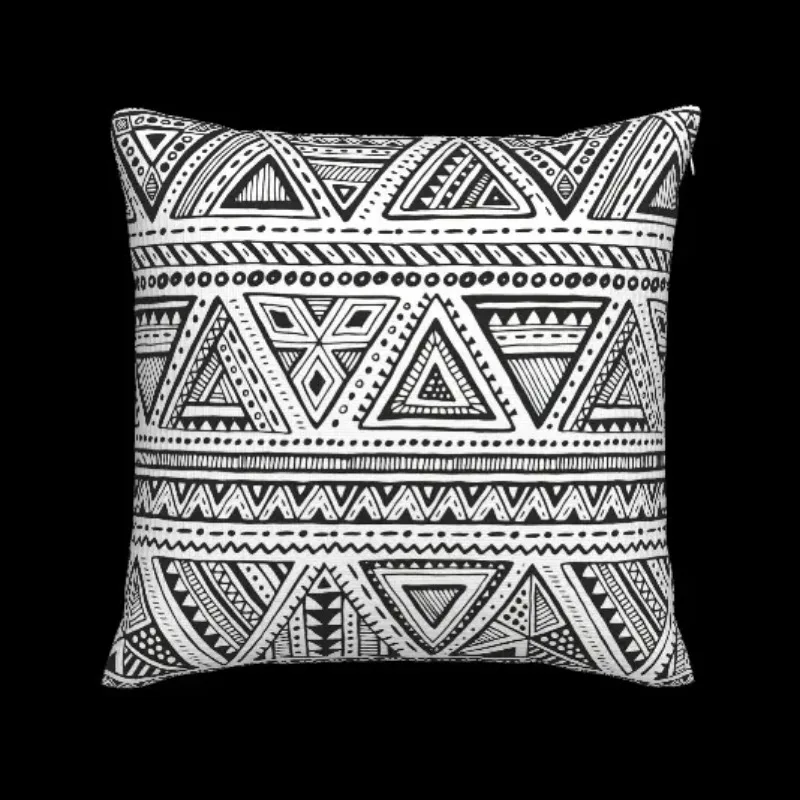 Office Sofa Car Cushion Cover Luxury Home Decoration Pillow Cover Minimalist Black and White Color Printing