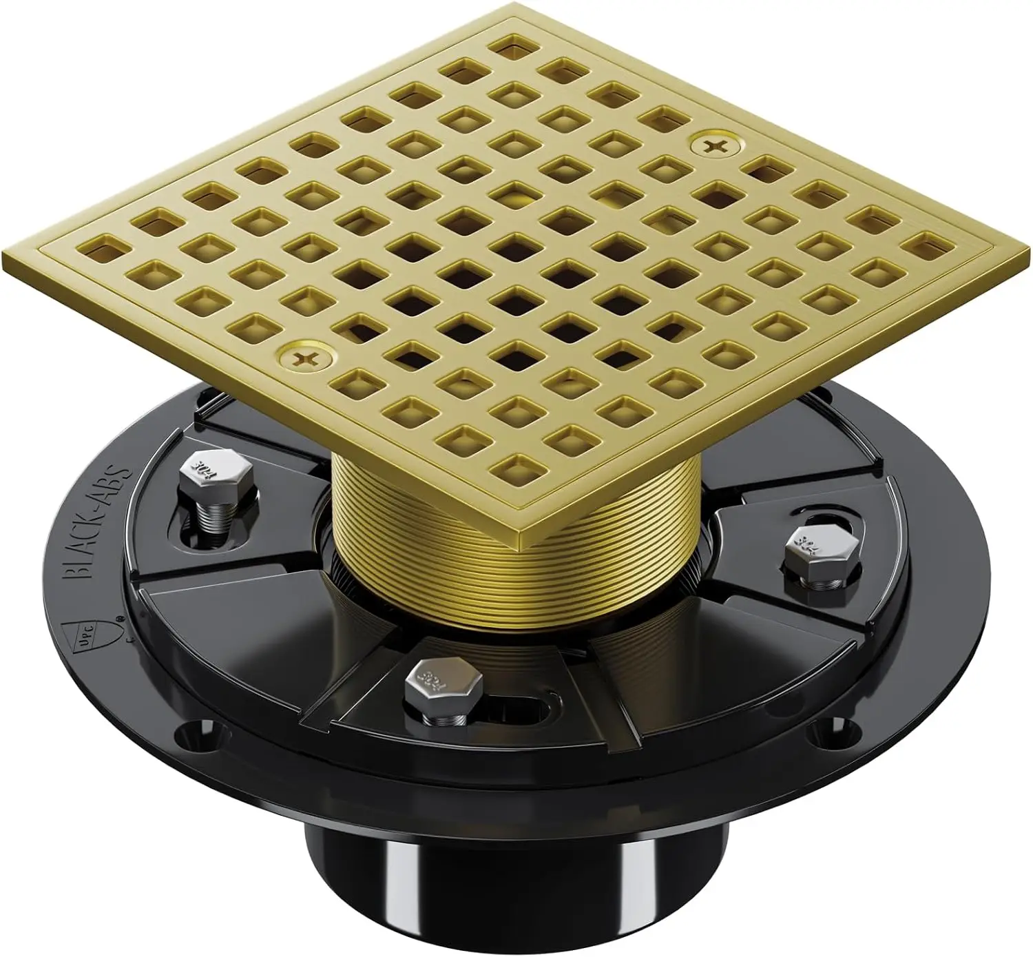 

4 Inch Shower Floor Drain with Flange - Square Shower Drain with Hair Strainer - Removable Strainer Cover - SUS304 Stainless Ste